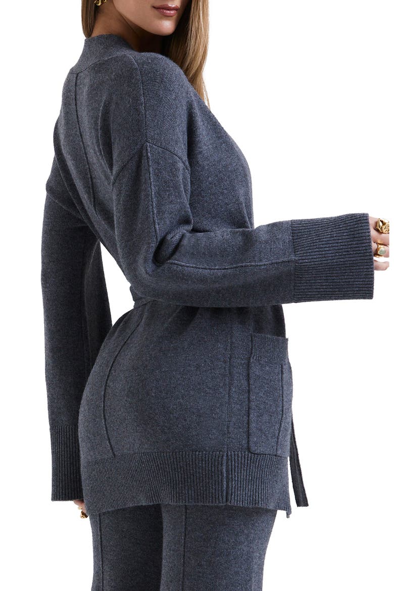 Alaia Wrap Cardigan, Alternate, color, GREY MELANGE