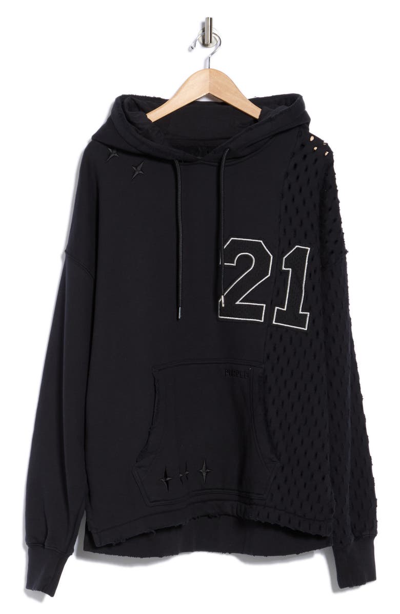 PURPLE BRAND Heavyweight Fleece Hoodie, Alternate, color, Black