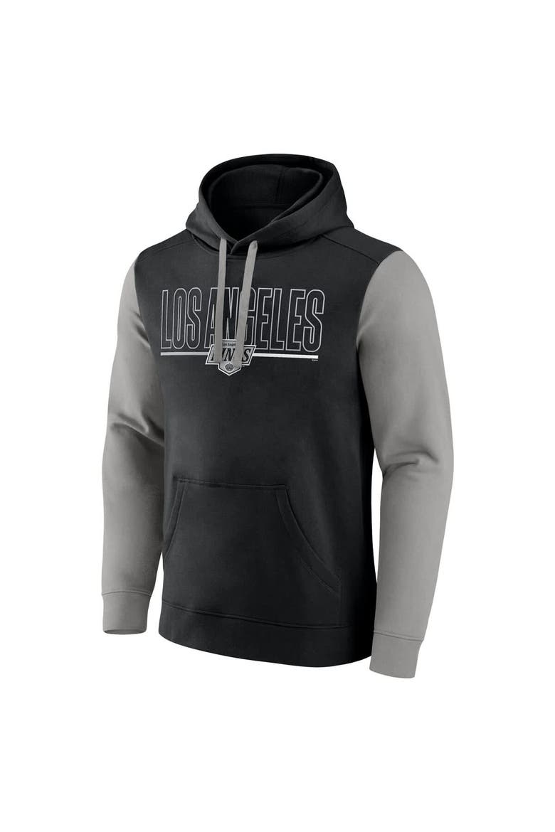 Men's Logo Athletic Black Los Angeles Kings Deliver Fleece Pullover Hoodie, Alternate, color, Black