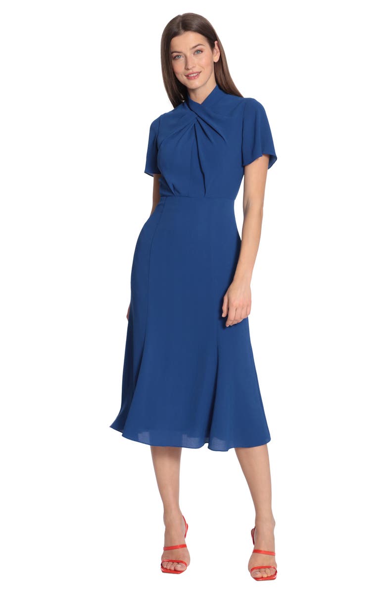 Maggy London Short Sleeve Fit & Flare Midi Dress, Alternate, color,