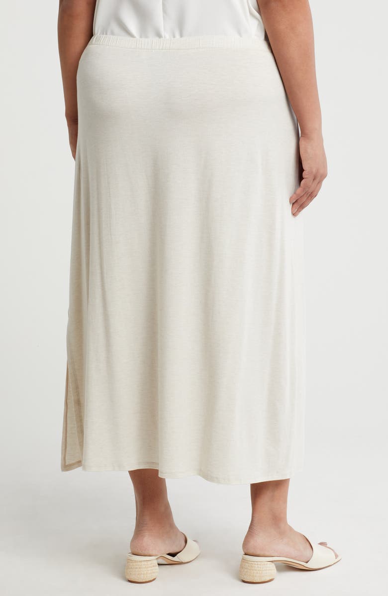 Eileen Fisher Jersey Side Slit Skirt, Alternate, color, Maple Oat