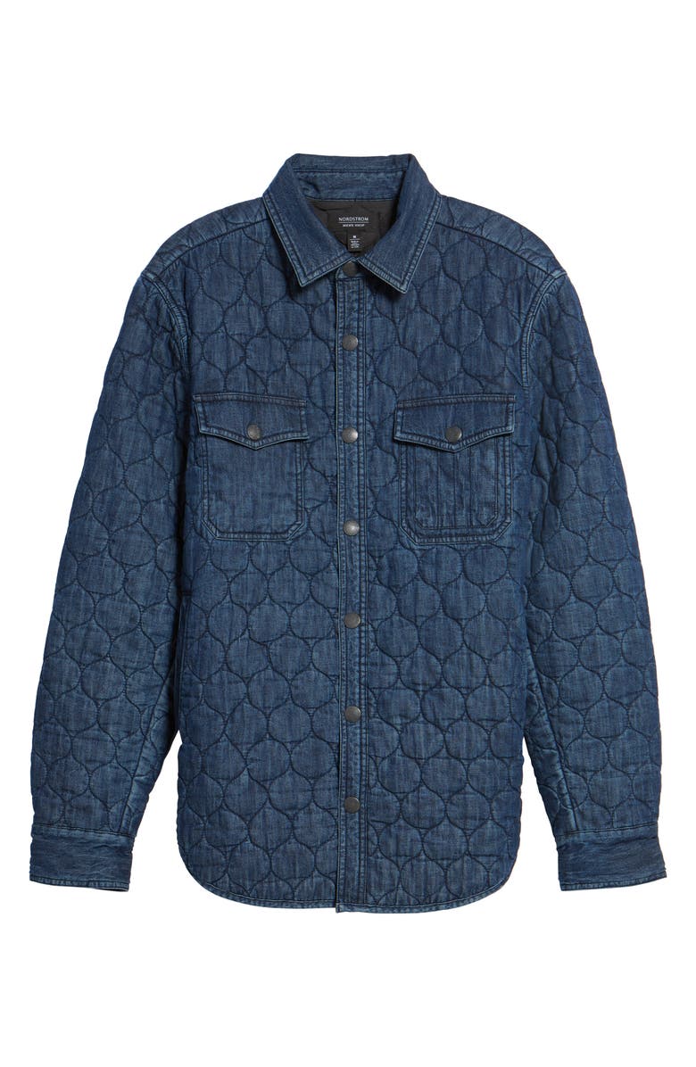 NORDSTROM MEN'S SHOP Quilted Denim Shirt Jacket, Alternate, color, 