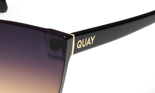 Quay Come Thru 57mm Gradient Cat Eye Sunglasses In Black/dusk Poppy