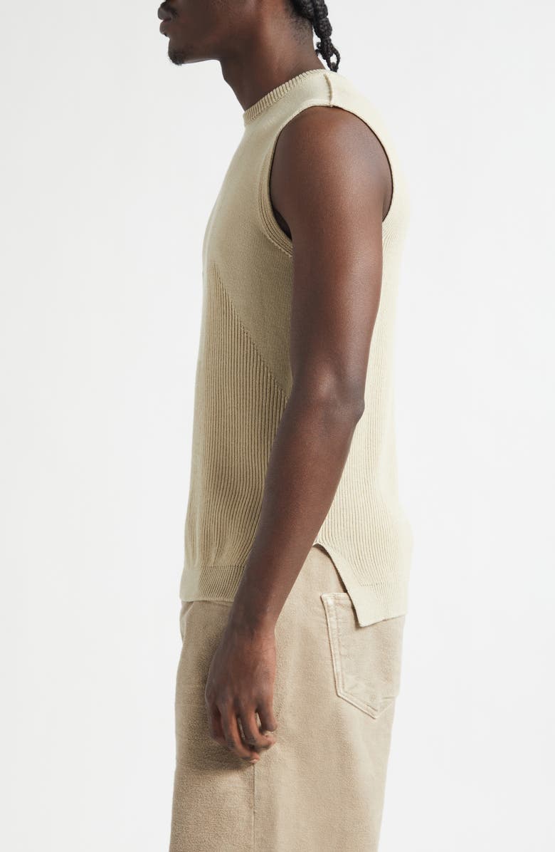 Rick Owens Virgin Wool Rib Sweater Tank, Alternate, color, Sand