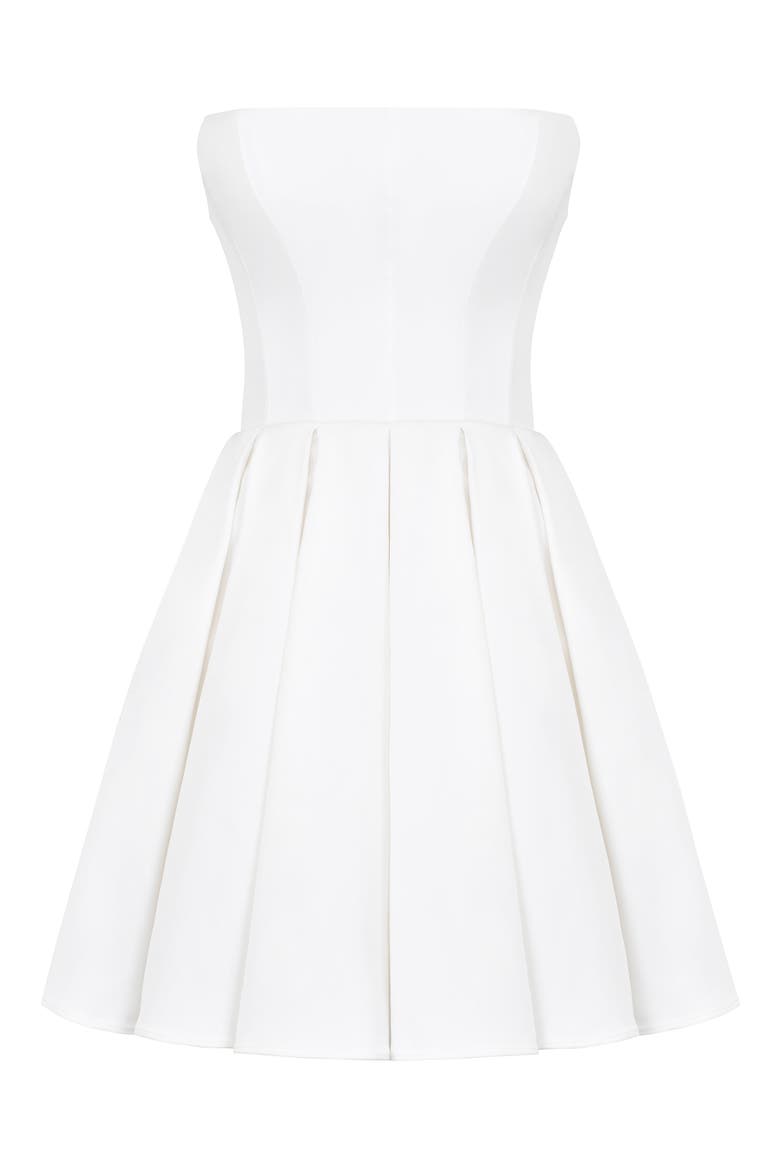 Emmanuela Strapless Cocktail Minidress, Alternate, color, WHITE