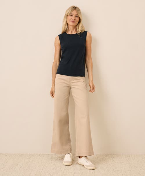 Pact Organic Classic Fine Knit Shell In Blue