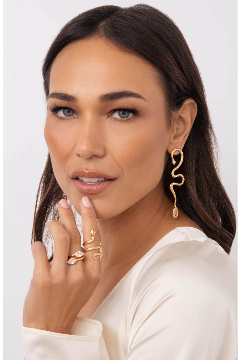 Serpentina Single Statement Drop Earring, Alternate, color, GOLD