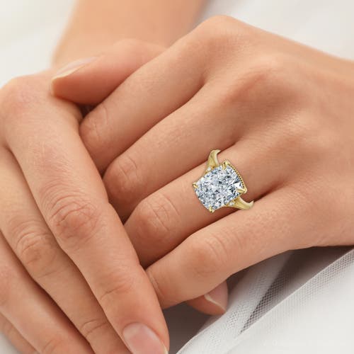 Bliss Diamond Certified 5ct Taylor Elongated Cushion Engagement Ring 14k Gold Lab Grown In Gold