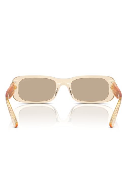 Miu Miu Logo Acetate Rectangular Sunglasses In Dark Brown