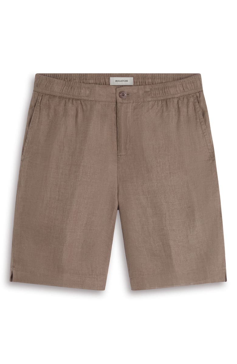 Bugatchi Trent Drawstring Linen Shorts, Alternate, color, Olive