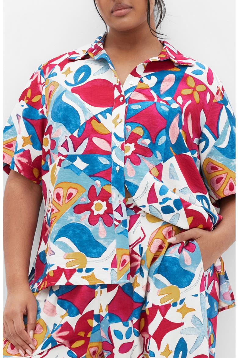 Mosaic Short Sleeve Shirt, Main, color, MOSAIC