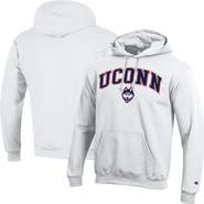 Champion Men's Champion  White UConn Huskies Arched Logo Fleece Pullover Hoodie