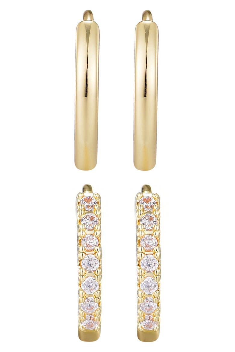 Set of 2 Assorted Hoop Earrings, Alternate, color, GOLD
