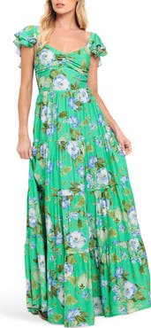 FLYING TOMATO Flutter Sleeve Maxi Dress