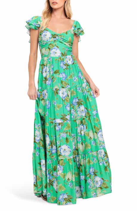 FLYING TOMATO Flutter Sleeve Maxi Dress