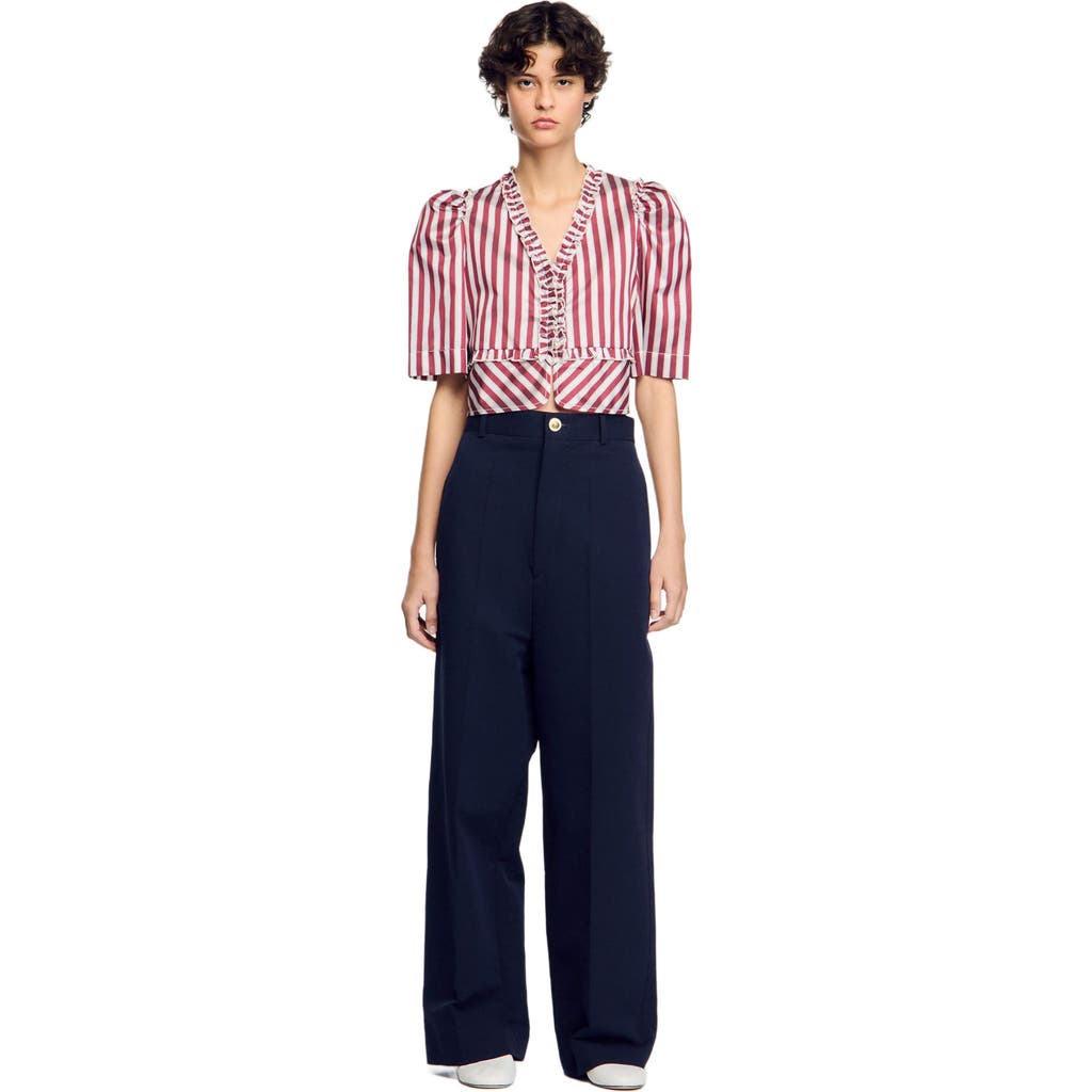 Sandro Suit Trousers In Navy Blue