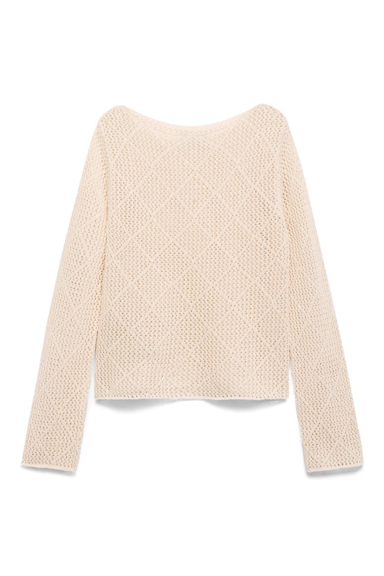 Open Stitch Cotton Blend Sweater, Alternate, color, ECRU