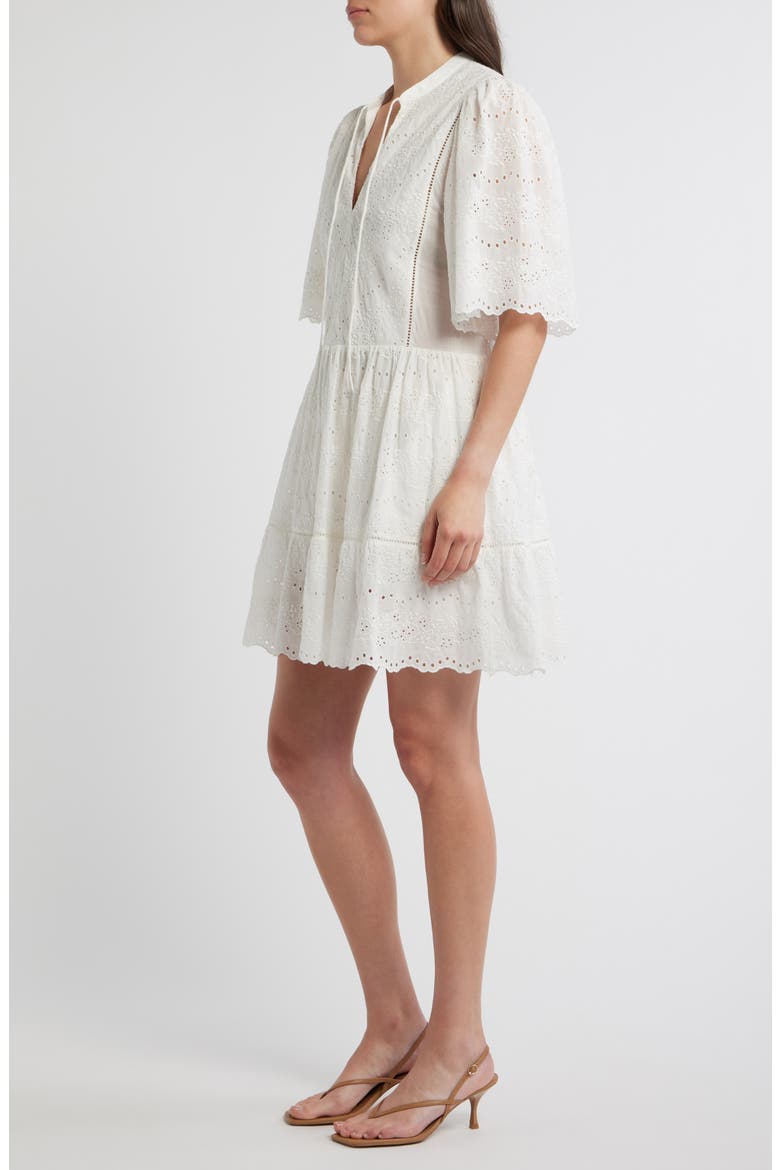 Cotton Broderie Dress, Alternate, color, SOFT CREAM