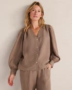 Haven Well Within Linen V-Neck Blouse