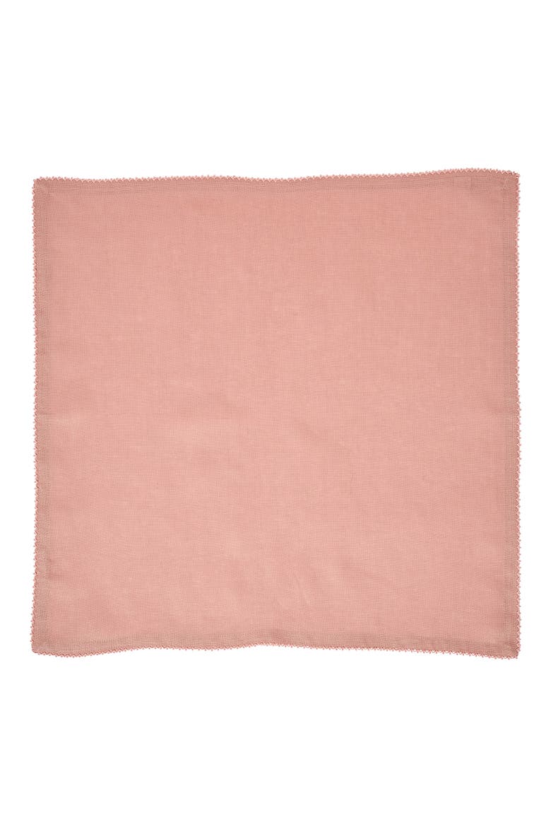 Set of 4 Berry Scallop Linen Napkins, Alternate, color, PINK
