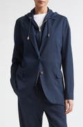 Eleventy Knit Jacket with Hoodie Inset