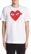 Comme des Garcons PLAY Tシャツ Heart Face Graphic Tee Comme Des Garçons Play heart-print T-shirt | White | FARFETCH
