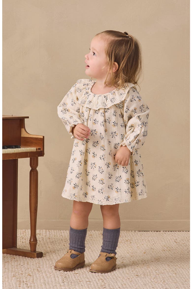 Kids' Isla Long Sleeve Organic Cotton Dress & Bloomers Set, Alternate, color, NATURAL