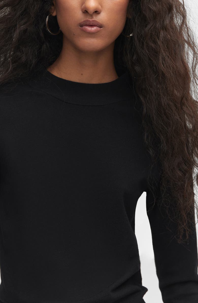 MANGO Back Zip Mock Neck Sweater, Alternate, color, 