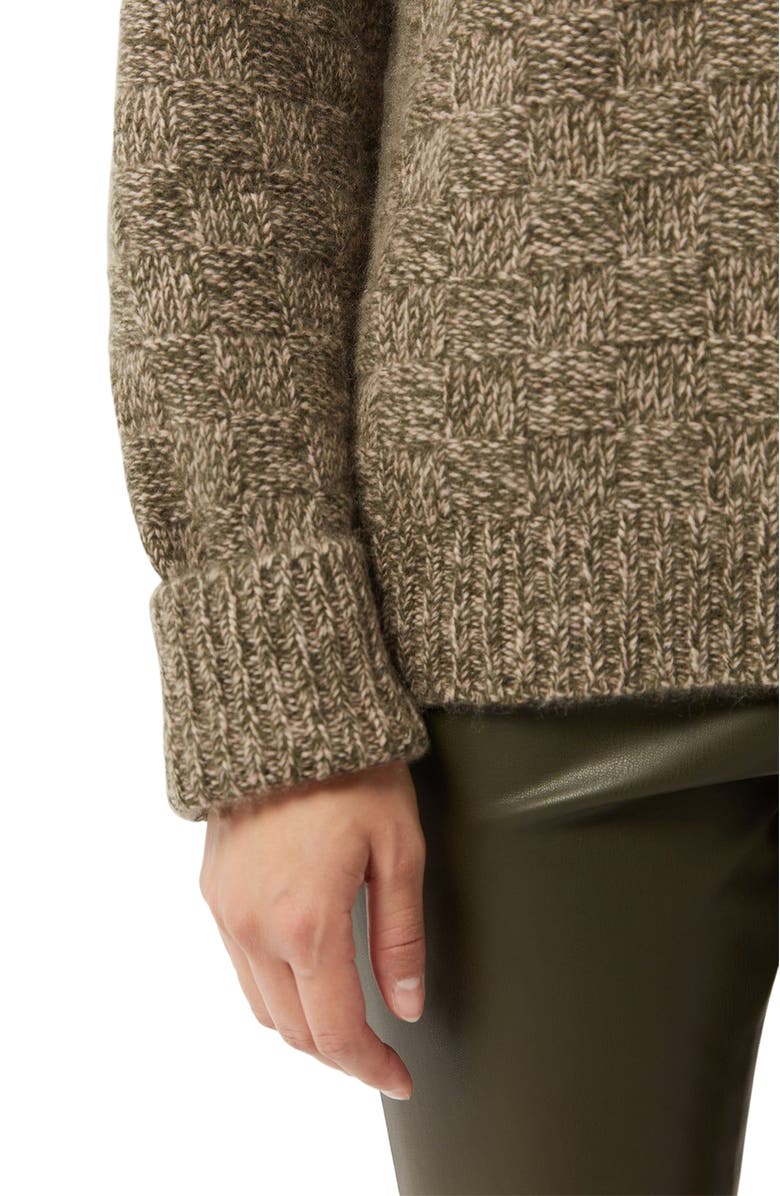 GOBI Mongolian Cashmere Basket-Weave Cashmere Sweater, Alternate, color, Capulet Olive