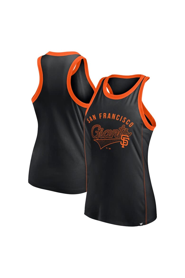 Women's Fanatics Branded Black San Francisco Giants Tailsweep Fashion Racerback Rhinestone Tank Top, Alternate, color, Black