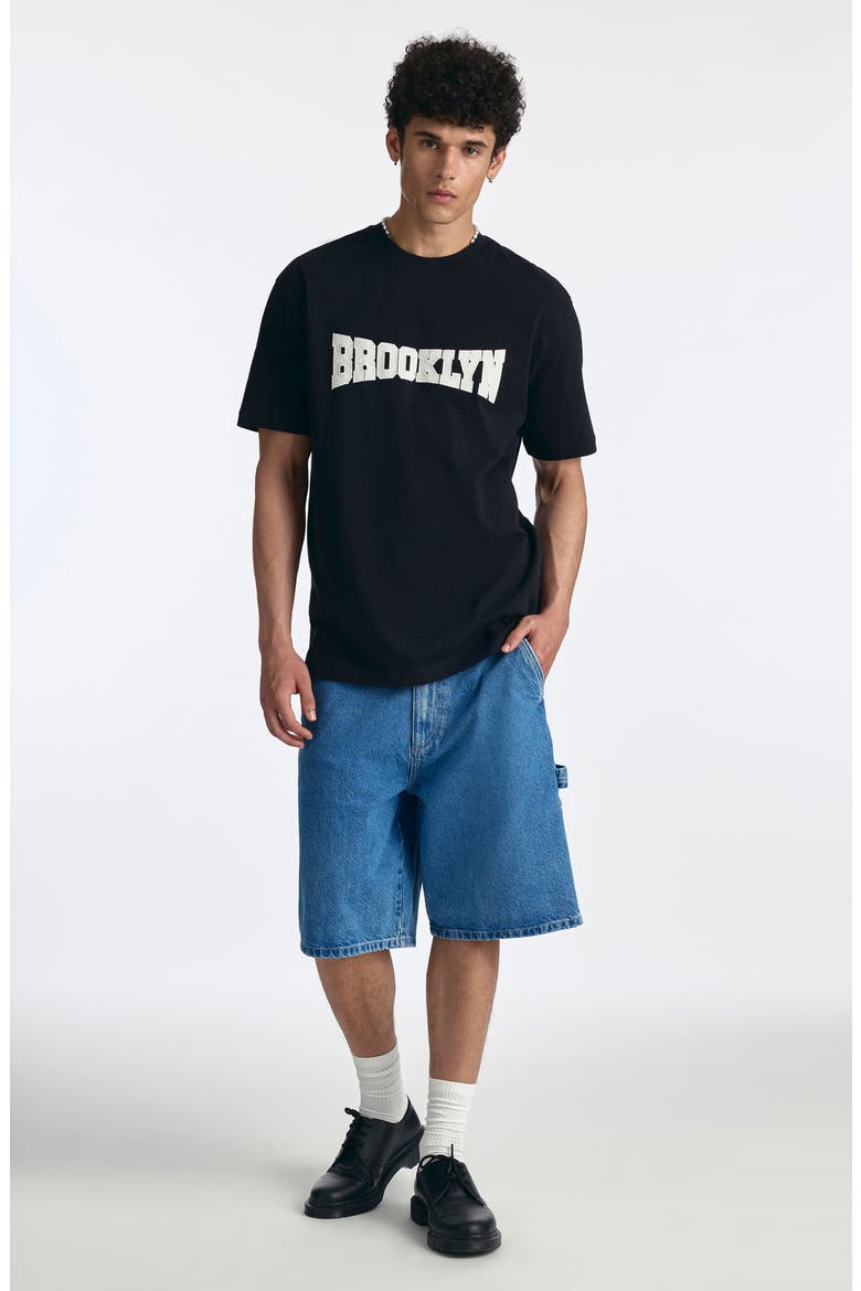 Logo Appliqué T-Shirt, Alternate, color, BLACK
