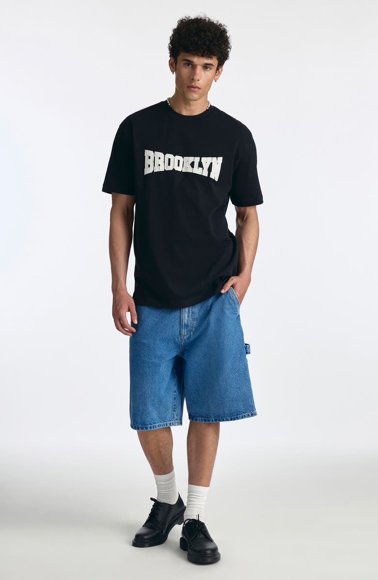Brooklyn Industries Logo Appliqué T-Shirt, Alternate, color, Black