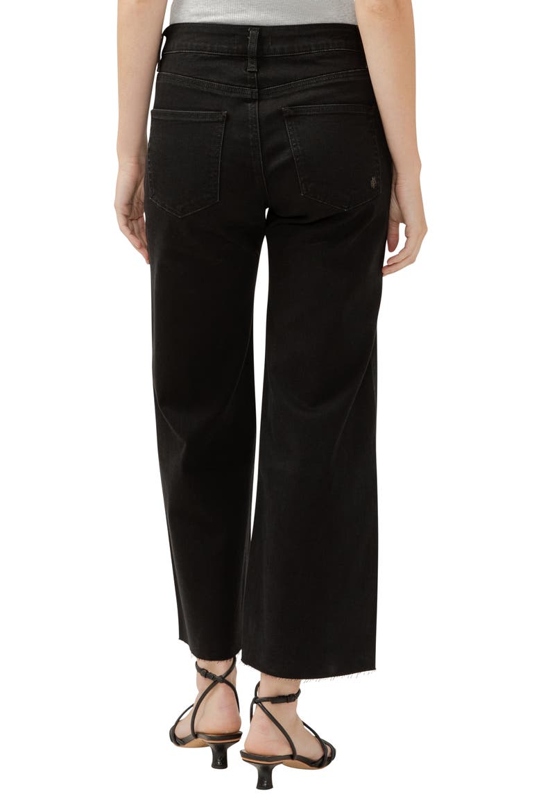 Suki Curvy Raw Hem Mid Rise Ankle Wide Leg Jeans, Alternate, color, BLACK