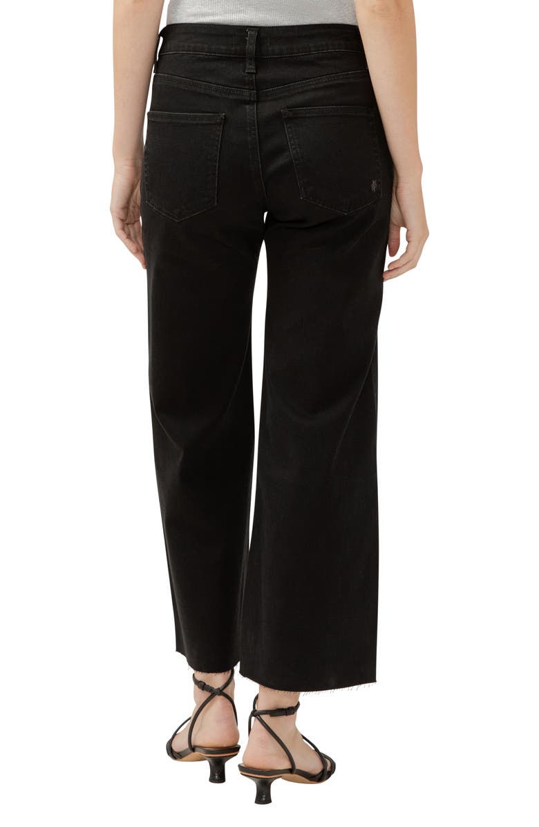 Silver Jeans Co. Suki Curvy Raw Hem Mid Rise Ankle Wide Leg Jeans, Alternate, color, Black