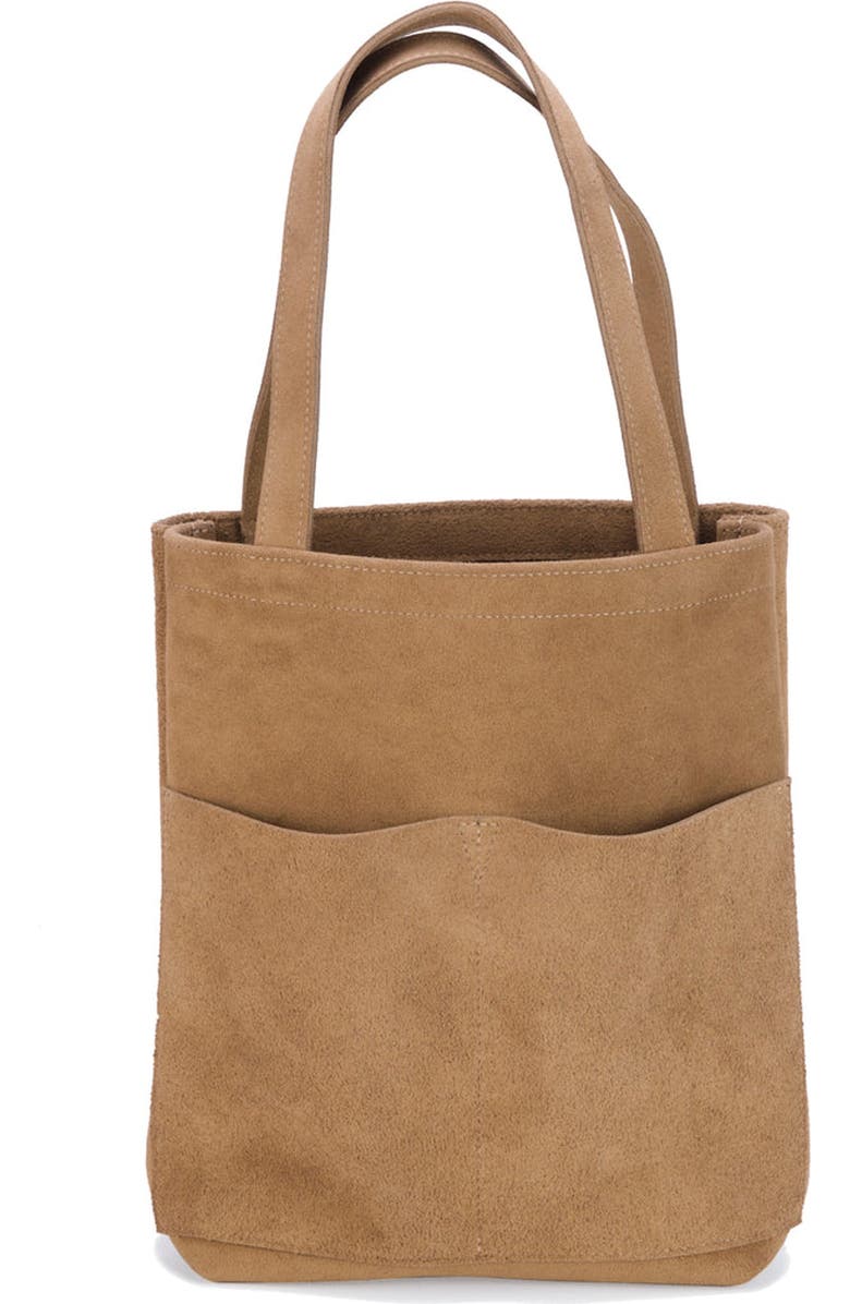 Ezra Arthur Brooklyn Nubuck Suede Leather Tote Bag, Main, color, Sand