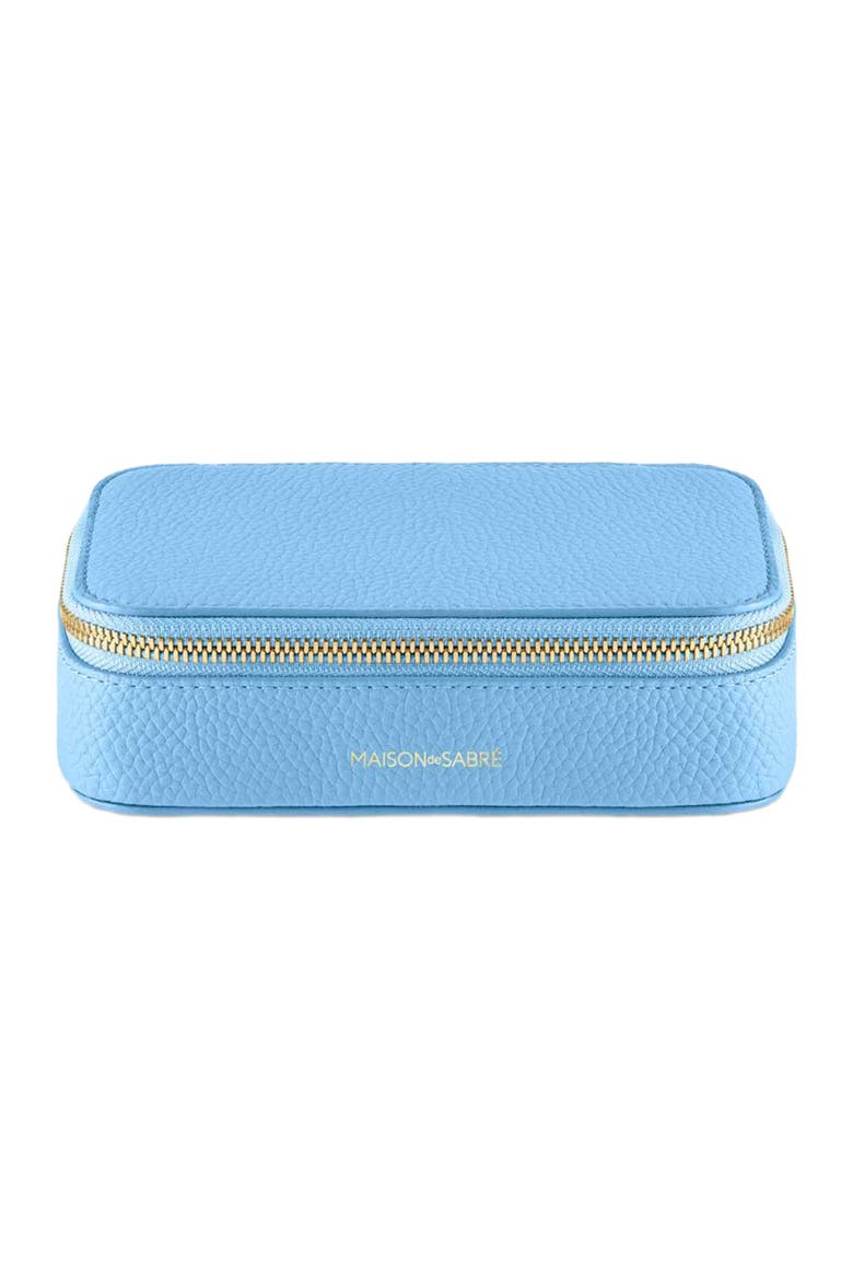 Leather Jewellery Case, Main, color, Sky Blue