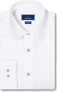 David Donahue Regular Fit Cotton Dress Shirt