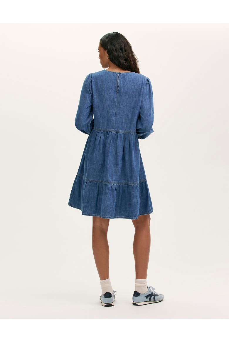 Nancy Denim Short Tiered Dress, Alternate, color, Light Blue