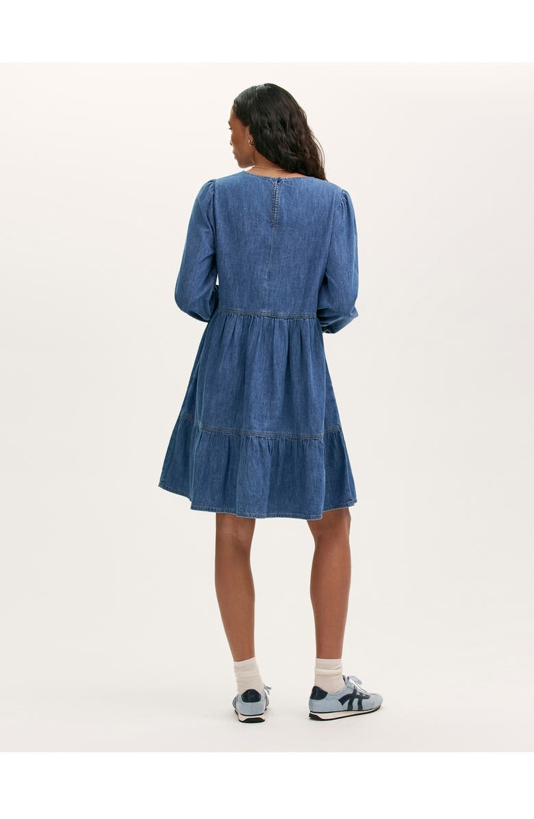 Finery London Nancy Denim Short Tiered Dress, Alternate, color, Light Blue