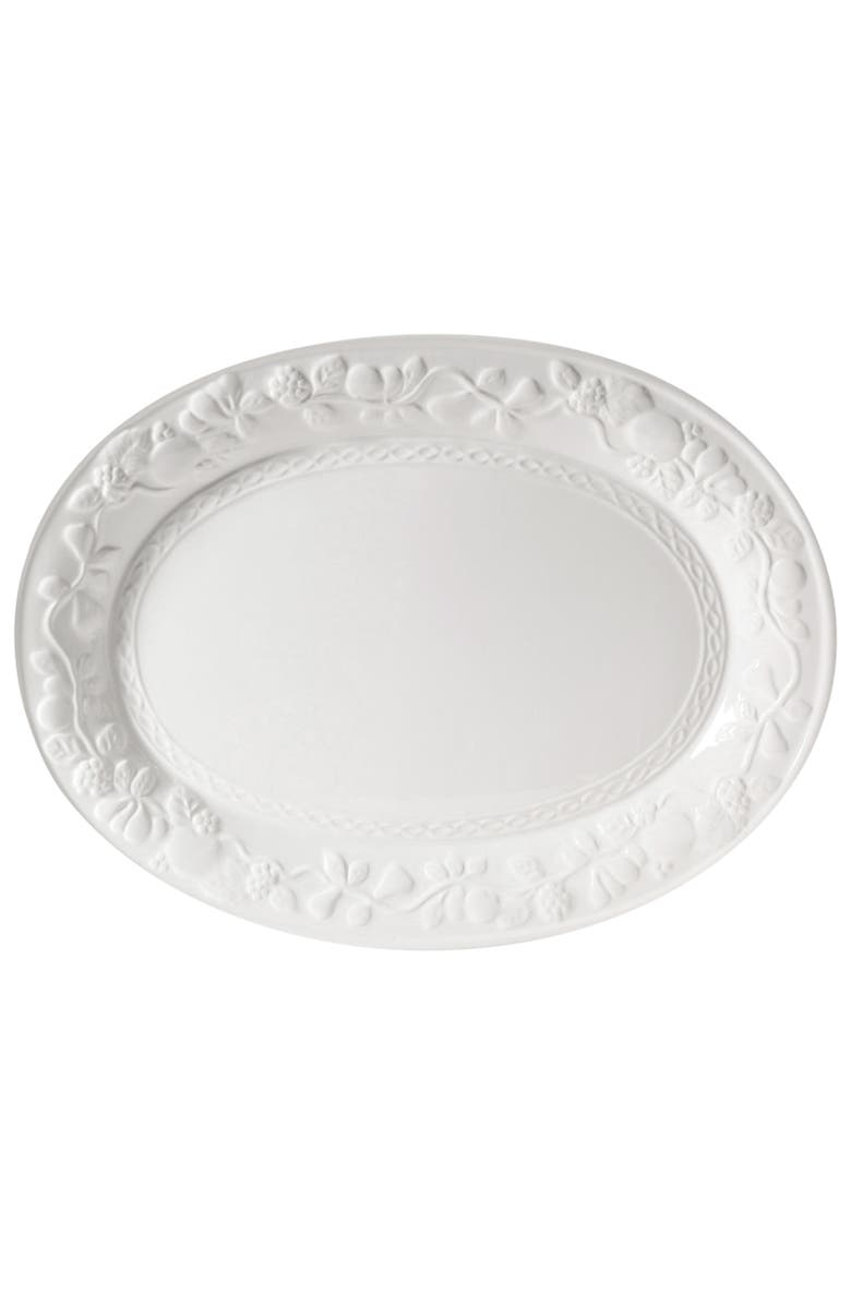 Gibson Home Fruitful 18.75 Inch Oval Platter, Main, color, White