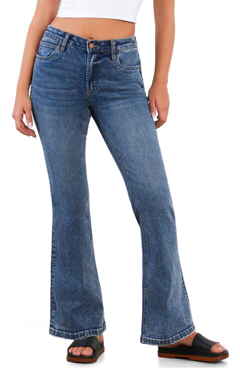 Happy Mid Rise Flare Jeans (Eternal Blue)