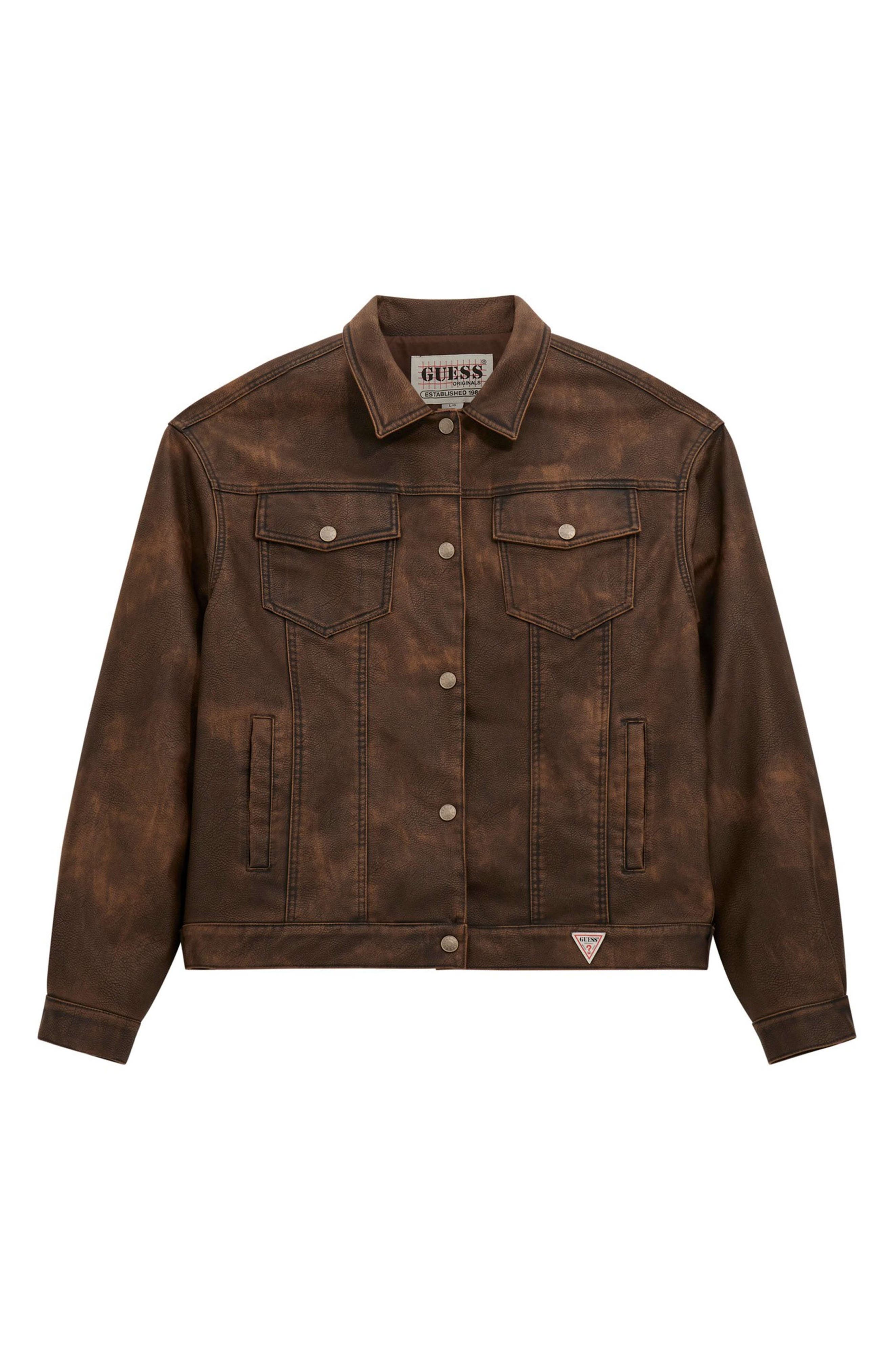 Faux Leather Trucker Jacket (Men) | Nordstrom