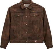 GUESS ORIGINALS Faux Leather Trucker Jacket