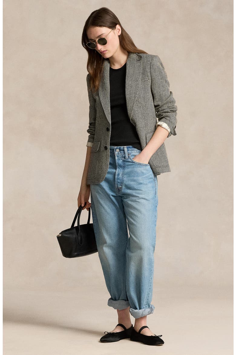 Heritage Herringbone Blazer, Alternate, color, BLK/BGE