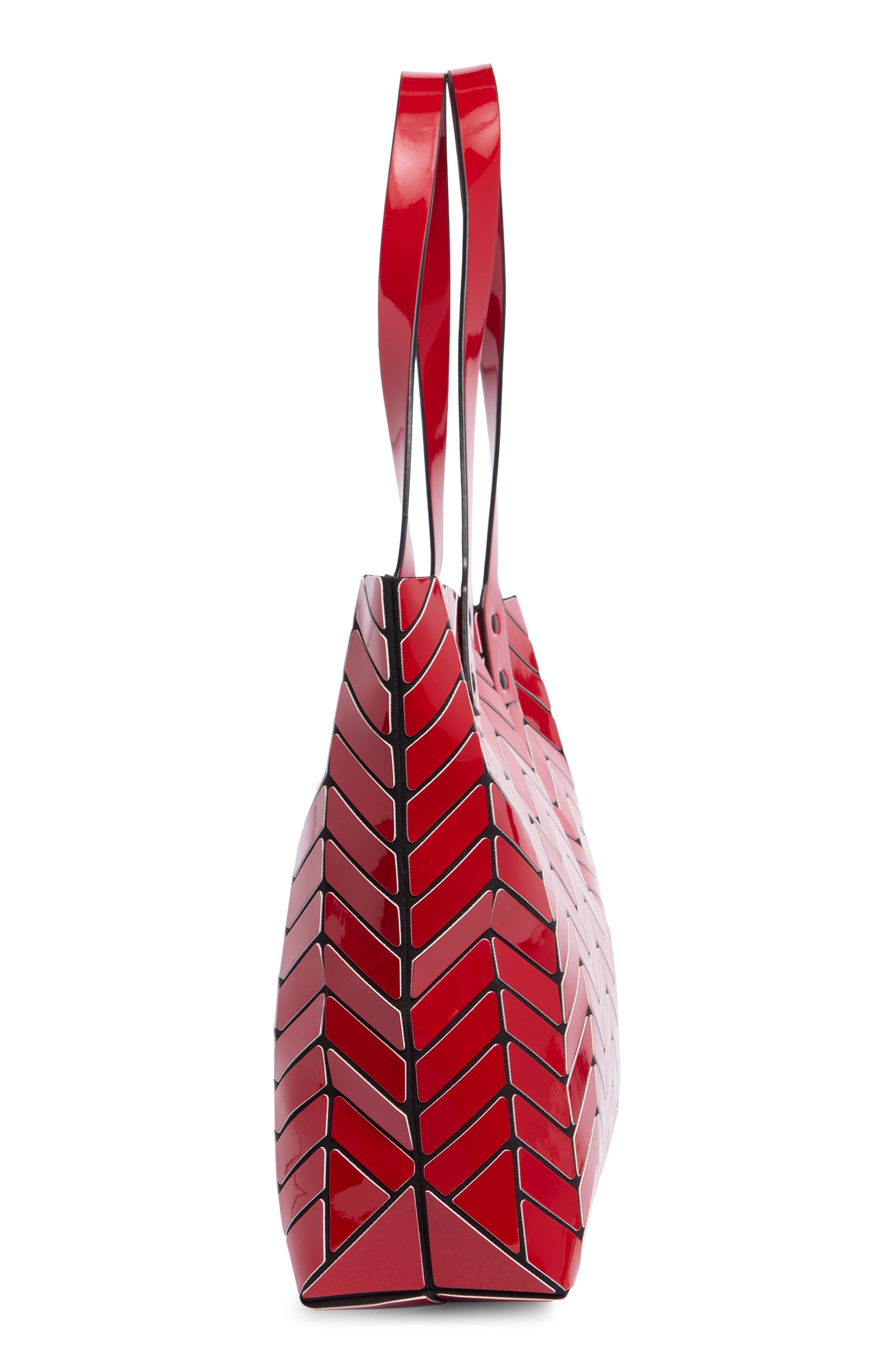Chevron Tote Bag, Alternate, color, SHINY RED