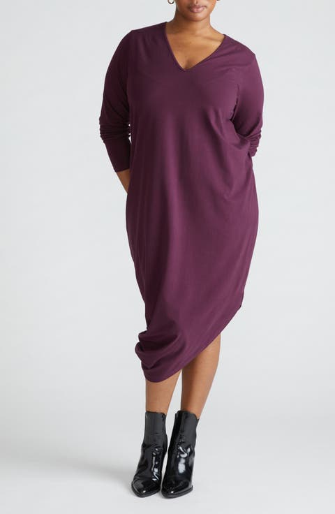 Iconic Geneva Long Sleeve Asymmetric Dress (Regular & Plus)