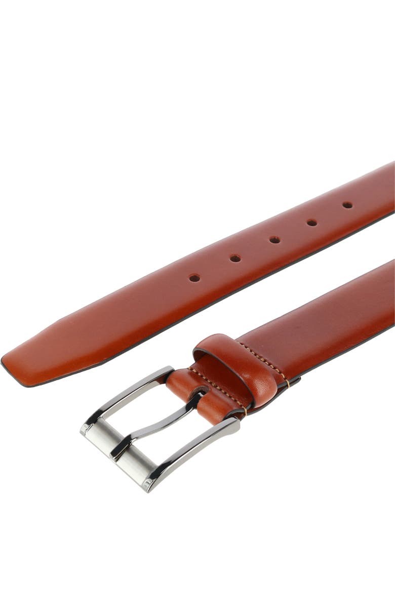 Men's Matteo 35mm Feather Edge Leather Dress Belt with Italian Buckle, Alternate, color, Tan