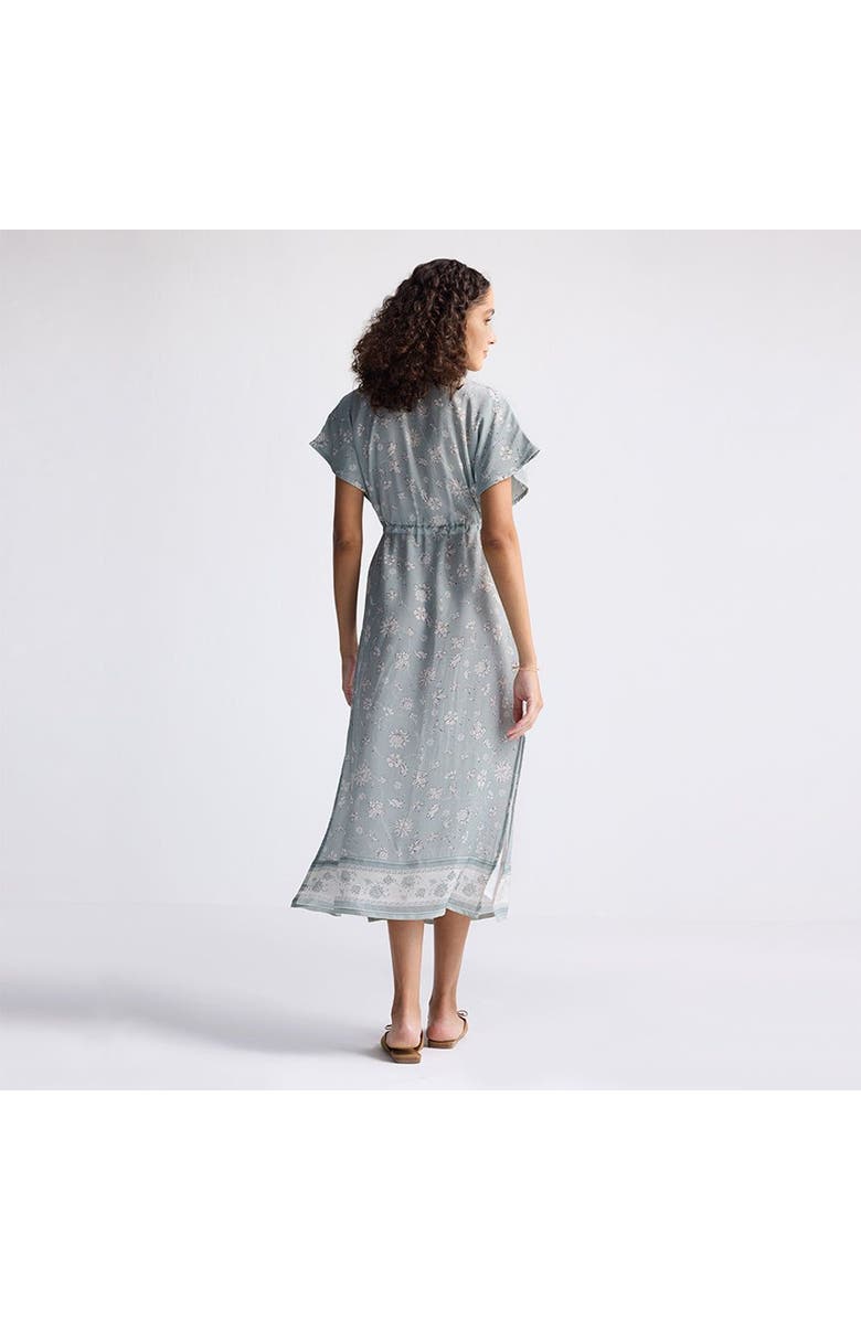 Reistor Deep V-neck Gathered Dress, Alternate, color, Serene Symphony