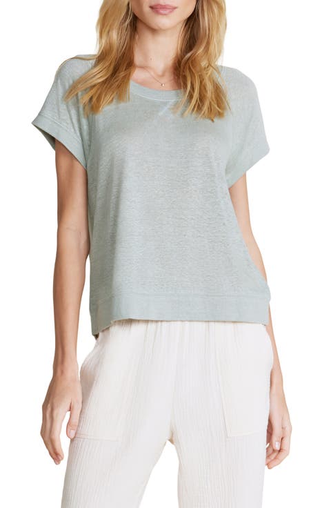 Linen Raglan Sleeve Sleep Shirt