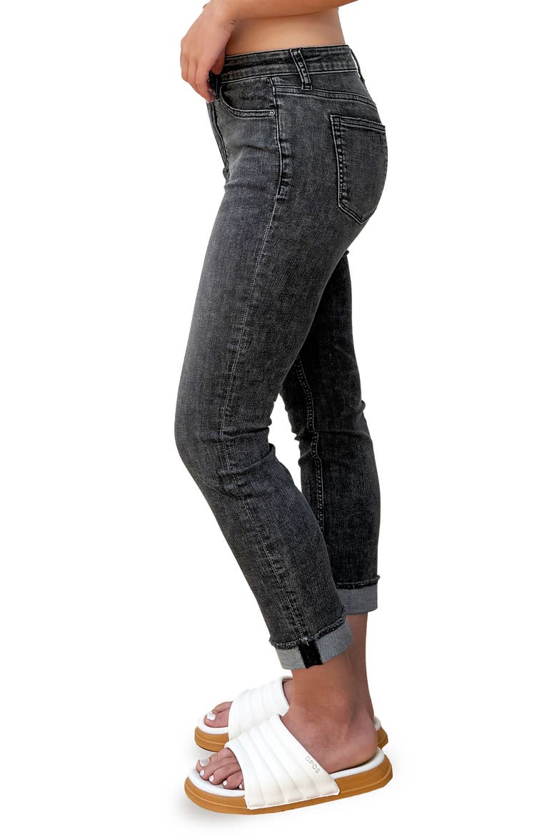 Cuffed Crop Skinny Jeans, Alternate, color, DARK CEMENT